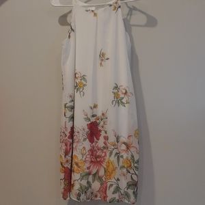 A. Byer White floral Dress with Spaghetti Straps